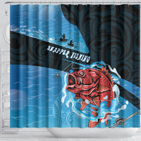 Snapper Fishing New Zealand Shower Curtain Tamure Fish Hook Maori Pattern LT22 - Polynesian Pride