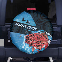 Snapper Fishing New Zealand Spare Tire Cover Tamure Fish Hook Maori Pattern LT22 No hole Blue - Polynesian Pride