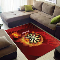 Personalised Darts New Zealand Area Rug Silver Fern Red Color LT22 - Polynesian Pride