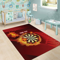 Personalised Darts New Zealand Area Rug Silver Fern Red Color LT22 - Polynesian Pride