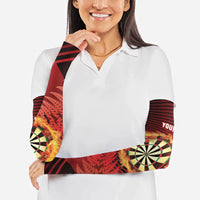 Personalised Darts New Zealand Arm Sleeves Silver Fern Red Color LT22 - Polynesian Pride