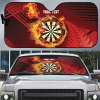 Personalised Darts New Zealand Auto Sun Shade Silver Fern Red Color LT22 Red - Polynesian Pride