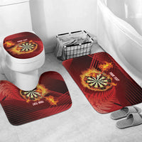 Personalised Darts New Zealand Bathroom Set Silver Fern Red Color LT22 Mat Set Only (3 pcs) One Size Red - Polynesian Pride