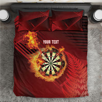 Personalised Darts New Zealand Bedding Set Silver Fern Red Color LT22 Red - Polynesian Pride