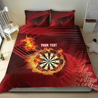 Personalised Darts New Zealand Bedding Set Silver Fern Red Color LT22 - Polynesian Pride