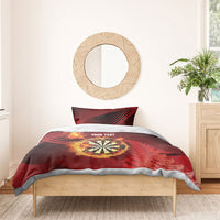 Personalised Darts New Zealand Bedding Set Silver Fern Red Color LT22 - Polynesian Pride