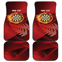 Personalised Darts New Zealand Car Mats Silver Fern Red Color LT22 - Polynesian Pride