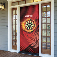 Personalised Darts New Zealand Door Cover Silver Fern Red Color LT22 - Polynesian Pride