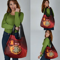 Personalised Darts New Zealand Grocery Bag Silver Fern Red Color LT22 - Polynesian Pride