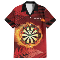 Personalised Darts New Zealand Hawaiian Shirt Silver Fern Red Color LT22 Red - Polynesian Pride