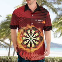 Personalised Darts New Zealand Hawaiian Shirt Silver Fern Red Color LT22 - Polynesian Pride