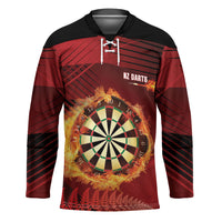 Personalised Darts New Zealand Hockey Jersey Silver Fern Red Color LT22 Unisex Red - Polynesian Pride