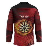 Personalised Darts New Zealand Hockey Jersey Silver Fern Red Color LT22 - Polynesian Pride