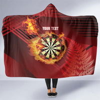 Personalised Darts New Zealand Hooded Blanket Silver Fern Red Color LT22 One Size Red - Polynesian Pride