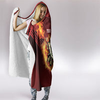 Personalised Darts New Zealand Hooded Blanket Silver Fern Red Color LT22 - Polynesian Pride