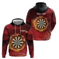 Personalised Darts New Zealand Hoodie Silver Fern Red Color LT22 - Polynesian Pride