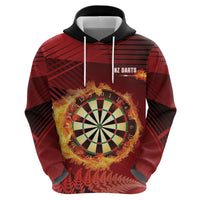 Personalised Darts New Zealand Hoodie Silver Fern Red Color LT22 - Polynesian Pride