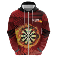 Personalised Darts New Zealand Hoodie Silver Fern Red Color LT22 - Polynesian Pride