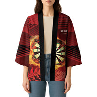 Personalised Darts New Zealand Kimono Silver Fern Red Color LT22 - Polynesian Pride