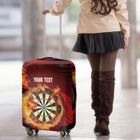 Personalised Darts New Zealand Luggage Cover Silver Fern Red Color LT22 - Polynesian Pride