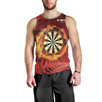 Personalised Darts New Zealand Men Tank Top Silver Fern Red Color LT22 - Polynesian Pride