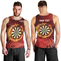 Personalised Darts New Zealand Men Tank Top Silver Fern Red Color LT22 - Polynesian Pride