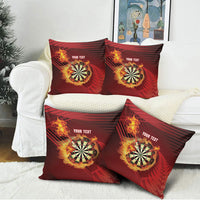 Personalised Darts New Zealand Pillow Cover Silver Fern Red Color LT22 - Polynesian Pride