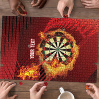 Personalised Darts New Zealand Puzzle Silver Fern Red Color LT22 - Polynesian Pride