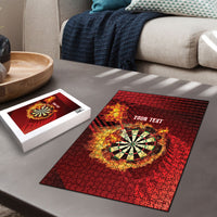 Personalised Darts New Zealand Puzzle Silver Fern Red Color LT22 - Polynesian Pride