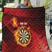 Personalised Darts New Zealand Quilt Silver Fern Red Color LT22 Red - Polynesian Pride