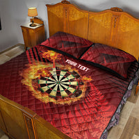 Personalised Darts New Zealand Quilt Bed Set Silver Fern Red Color LT22 - Polynesian Pride