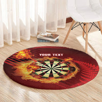 Personalised Darts New Zealand Round Carpet Silver Fern Red Color LT22 - Polynesian Pride
