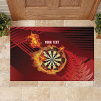 Personalised Darts New Zealand Rubber Doormat Silver Fern Red Color LT22 Red - Polynesian Pride