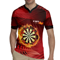 Personalised Darts New Zealand Rugby Jersey Silver Fern Red Color LT22 - Polynesian Pride