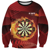 Personalised Darts New Zealand Sweatshirt Silver Fern Red Color LT22 Unisex Red - Polynesian Pride