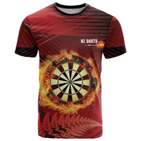 Personalised Darts New Zealand T Shirt Silver Fern Red Color LT22 Red - Polynesian Pride