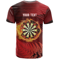 Personalised Darts New Zealand T Shirt Silver Fern Red Color LT22 - Polynesian Pride