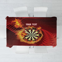 Personalised Darts New Zealand Tablecloth Silver Fern Red Color LT22 Red - Polynesian Pride