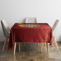 Personalised Darts New Zealand Tablecloth Silver Fern Red Color LT22 - Polynesian Pride