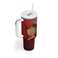 Personalised Darts New Zealand Tumbler With Handle Silver Fern Red Color LT22 - Polynesian Pride