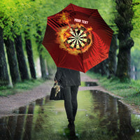 Personalised Darts New Zealand Umbrella Silver Fern Red Color LT22 - Polynesian Pride
