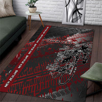 Personalised Cycling New Zealand Area Rug Aotearoa Pride Sportswear LT22 Red - Polynesian Pride