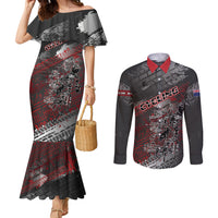 Personalised Cycling New Zealand Couples Matching Mermaid Dress and Long Sleeve Button Shirt Aotearoa Pride Sportswear