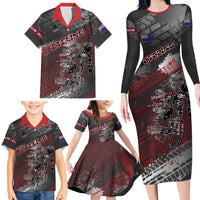 Personalised Cycling New Zealand Family Matching Long Sleeve Bodycon Dress and Hawaiian Shirt Aotearoa Pride Sportswear