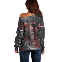 Personalised Cycling New Zealand Off Shoulder Sweater Aotearoa Pride Sportswear LT22 - Polynesian Pride