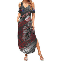 Personalised Cycling New Zealand Summer Maxi Dress Aotearoa Pride Sportswear LT22 Women Red - Polynesian Pride