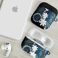 Cook Islands Maori Language Week AirPods Case Tiare Maori Kuki Airani Blue Pattern LT22 - Polynesian Pride