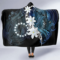 Cook Islands Maori Language Week Hooded Blanket Tiare Maori Kuki Airani Blue Pattern LT22 One Size Blue - Polynesian Pride