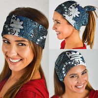 Cook Islands Maori Language Week Neck Gaiter Tiare Maori Kuki Airani Blue Pattern LT22 - Polynesian Pride