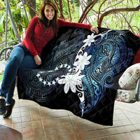Cook Islands Maori Language Week Quilt Tiare Maori Kuki Airani Blue Pattern